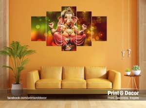 Ganesh 5 Panel Canvas By Print And Decor