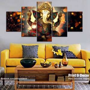 Ganesh 5 Panel Canvas By Print And Decor G3