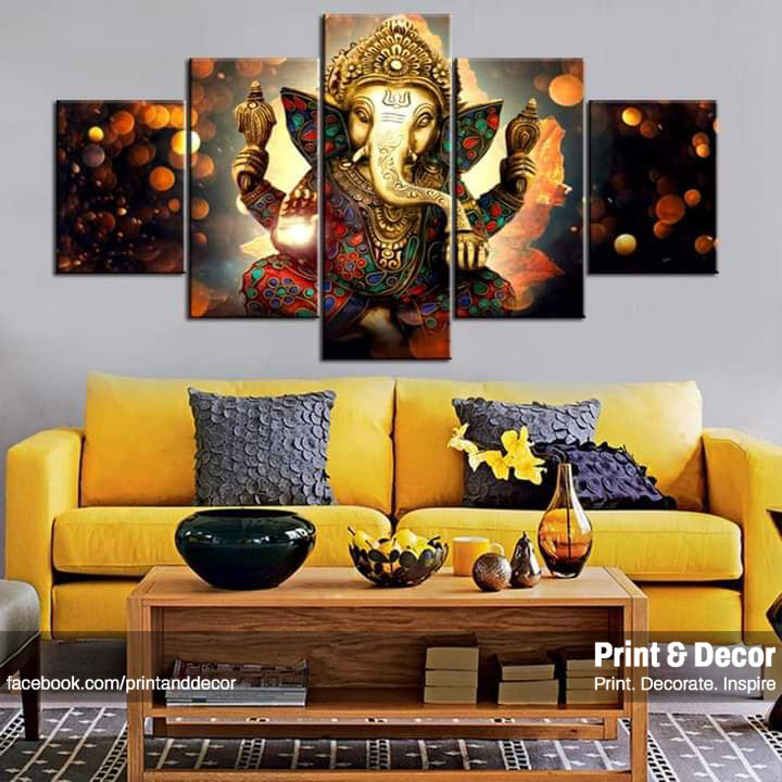 Ganesh 5 Panel Canvas By Print And Decor G3