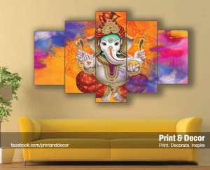 Ganesh 5 Panel Canvas By Print And Decor G4