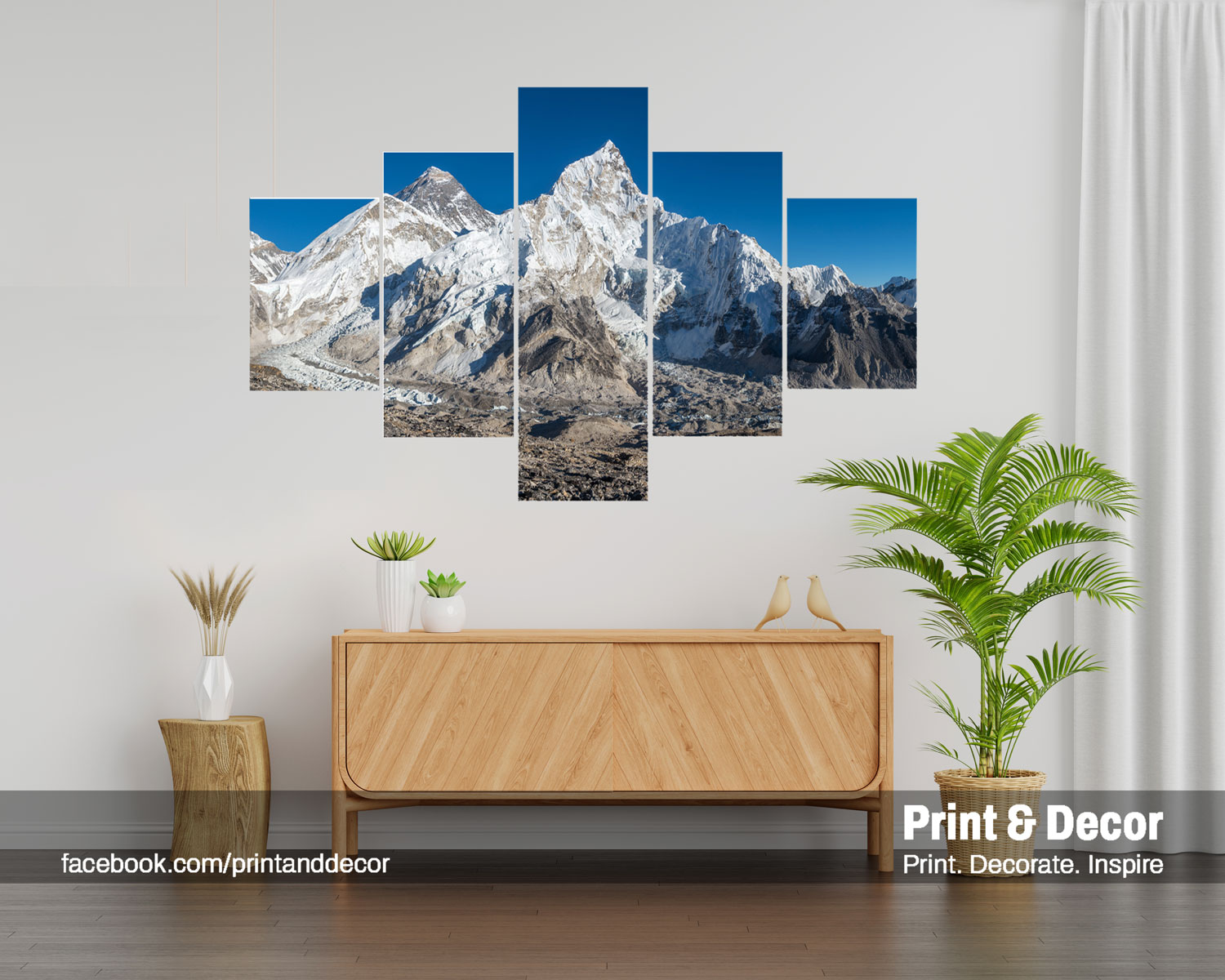 Mountain 5 Panel Canvas By Print And Decor