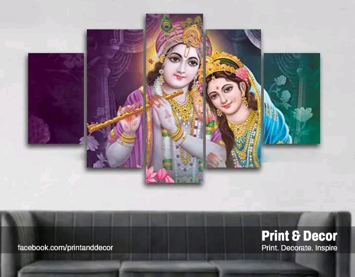 Radha Krishna 5 Panel Canvas By Print And Decor RK2